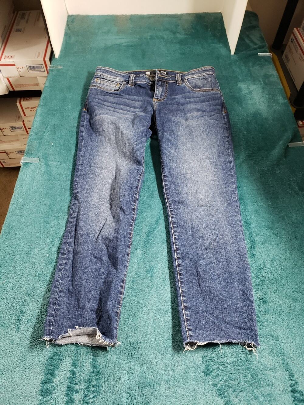Kut From a Kloth Jeans Size 6 Short Women Blue Pants Fray Hem Toothpick Skinny